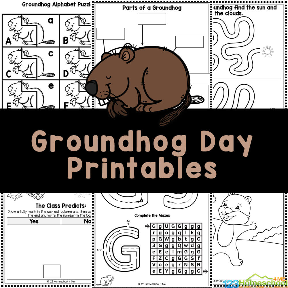 free groundhog day printables, worksheets, & fun!